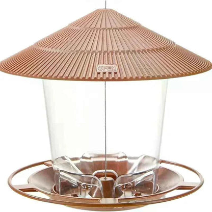 Bird Feeder Automatic Hanging Outdoor Garden Gazebo  Bird Feeding Container With Hang Rope House Decor Pet Supplies
