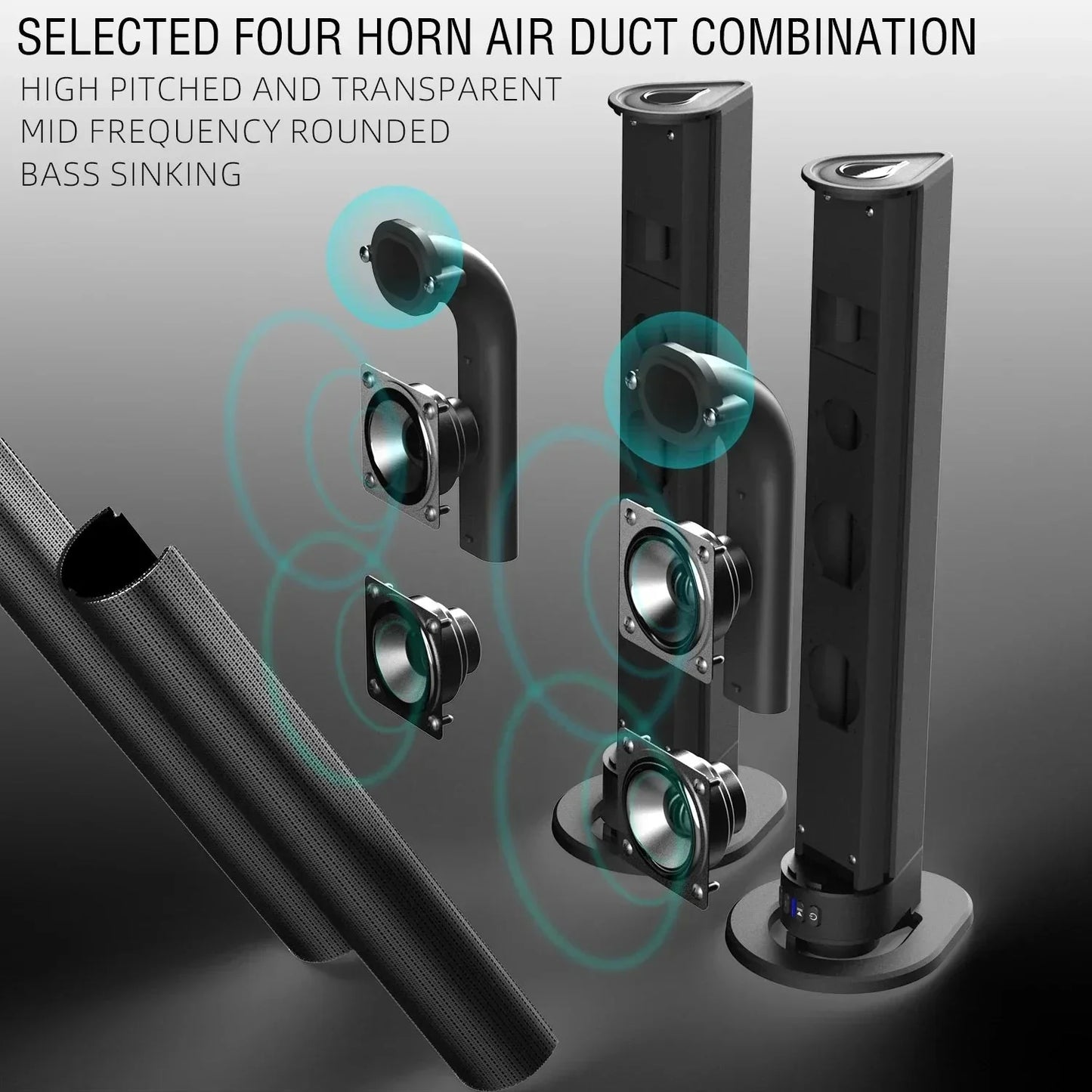 Powerful 120W Soundbar Sound Radio Blaster Bar Audio TV PC Subwoofer 360 Stereo Surround Wireless Home Theater Bluetooth Speaker