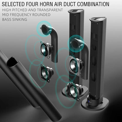 Powerful 120W Soundbar Sound Radio Blaster Bar Audio TV PC Subwoofer 360 Stereo Surround Wireless Home Theater Bluetooth Speaker