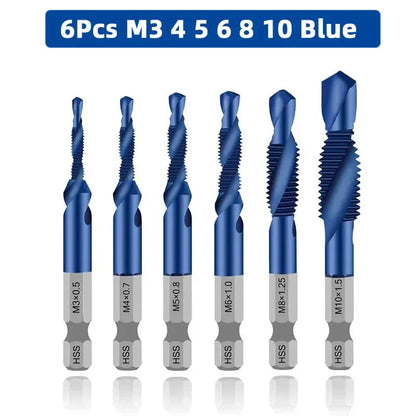 LiYu Shank Titanium Plated HSS Screw Thread Metric Tap Drill Bits Screw Machine Compound Tap M3 M4 M5 M6 M8 M10 Hand Tools