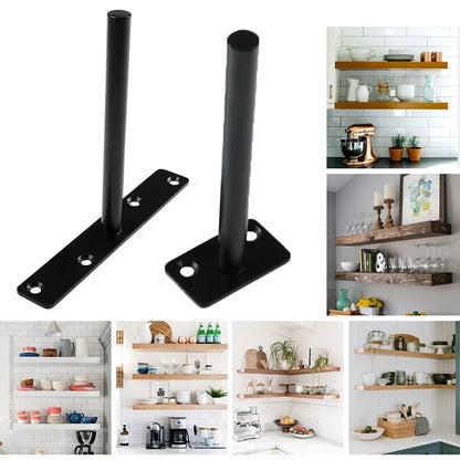 T Shape Concealed Shelf Brackets Floating  Wall Shelf Supports Screw Mounting Plate Multi sizes Metal Brackets