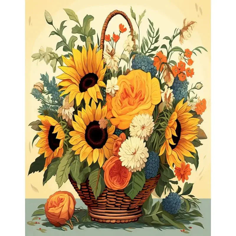 GATYZTORY Paint By Number yellow Flower Landscape Oil Painting On Canvas Floral Handmade Modern Diy Unique Gift