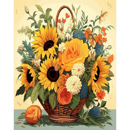 GATYZTORY Paint By Number yellow Flower Landscape Oil Painting On Canvas Floral Handmade Modern Diy Unique Gift
