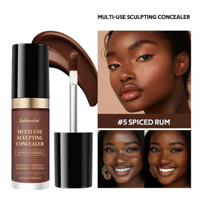 Lakerain Multi-purpose Concealer For Face Covers Freckles Even Skin Tone Moisturizing Long-lasting Sculpting Liquid Concealer