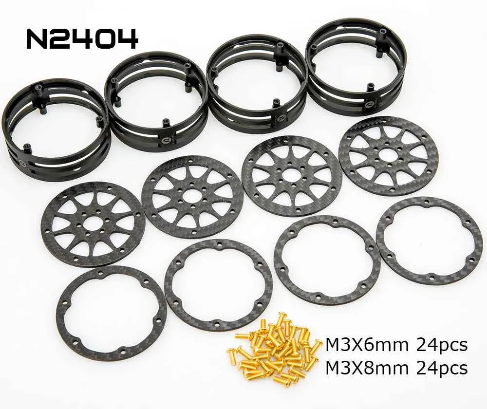 RhinoRC 2.2 inch Narrow Carbon Fiber Aluminum Pro LightWeight RC Car Crawler Wheel Pro Shafty MOA