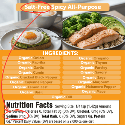 Organic Salt-Free Spicy All-Purpose Seasoning – Bold Heat No Sodium