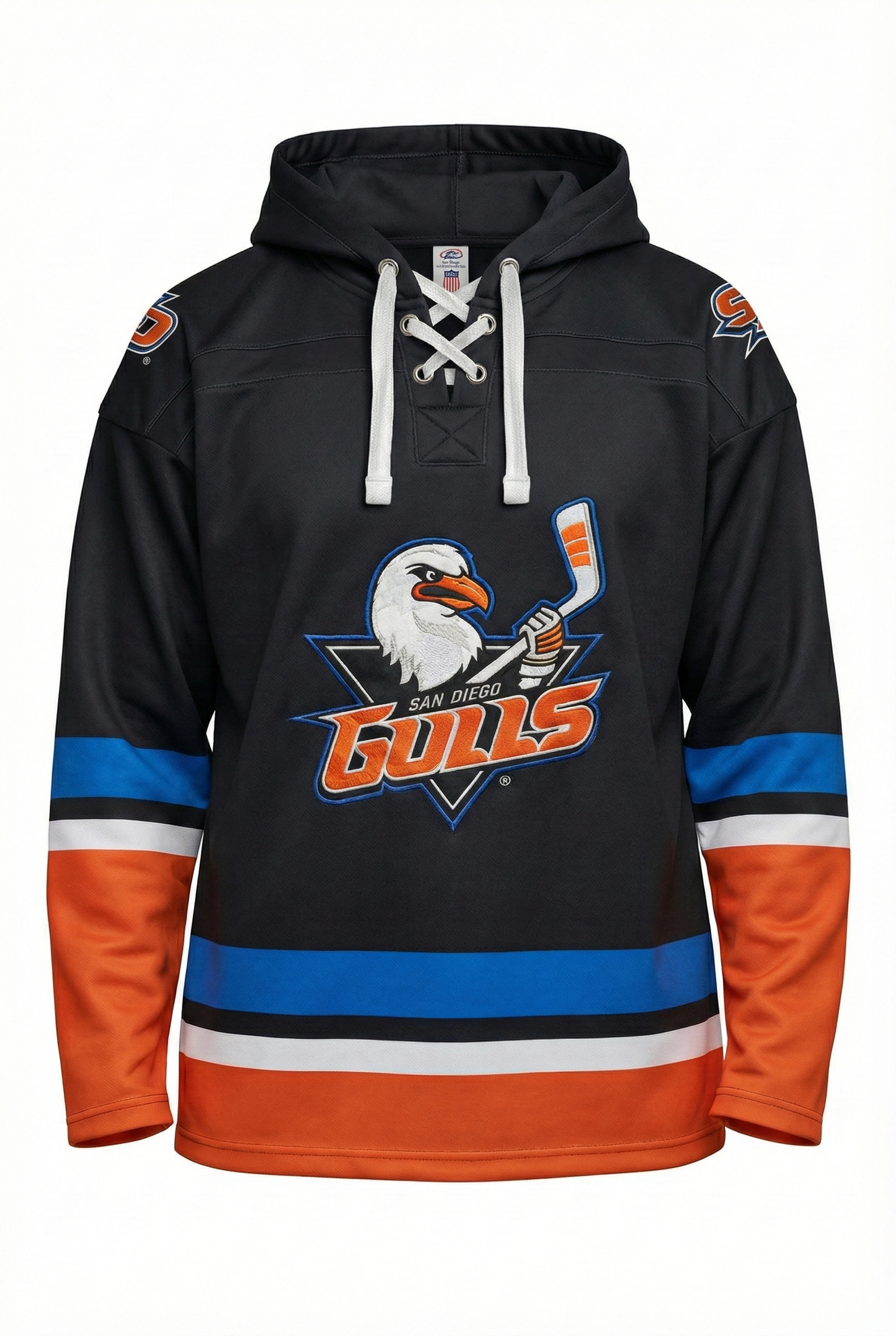 San Diego Gulls AHL Hockey Embroidered Lace Hoodie