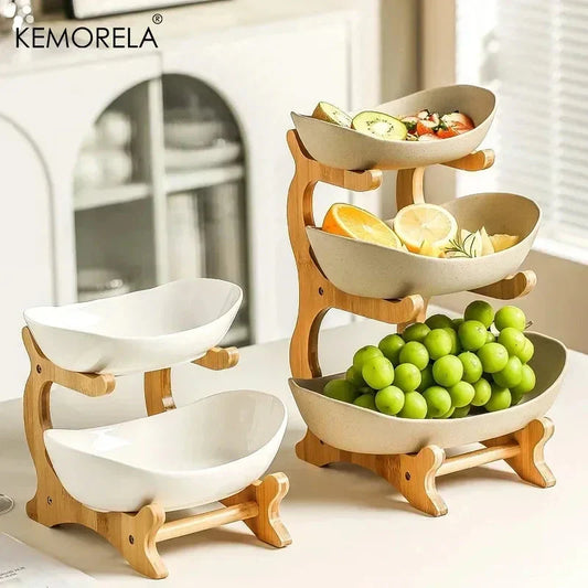 2/3 Layer Fruit Plate Home Living Room Plastic Snack Dish Creative Modern Dried Fruit Basket Candy Dish Cake Stand Salad Bowl