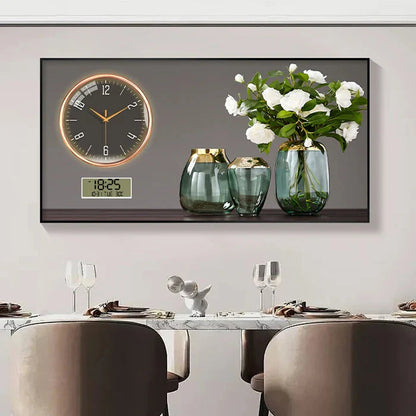 Large Size Aluminum alloy framed Artwork Wall Clock, Luxurious Muted Quartz Clock for Home Decor,living Room,bed Room Décor