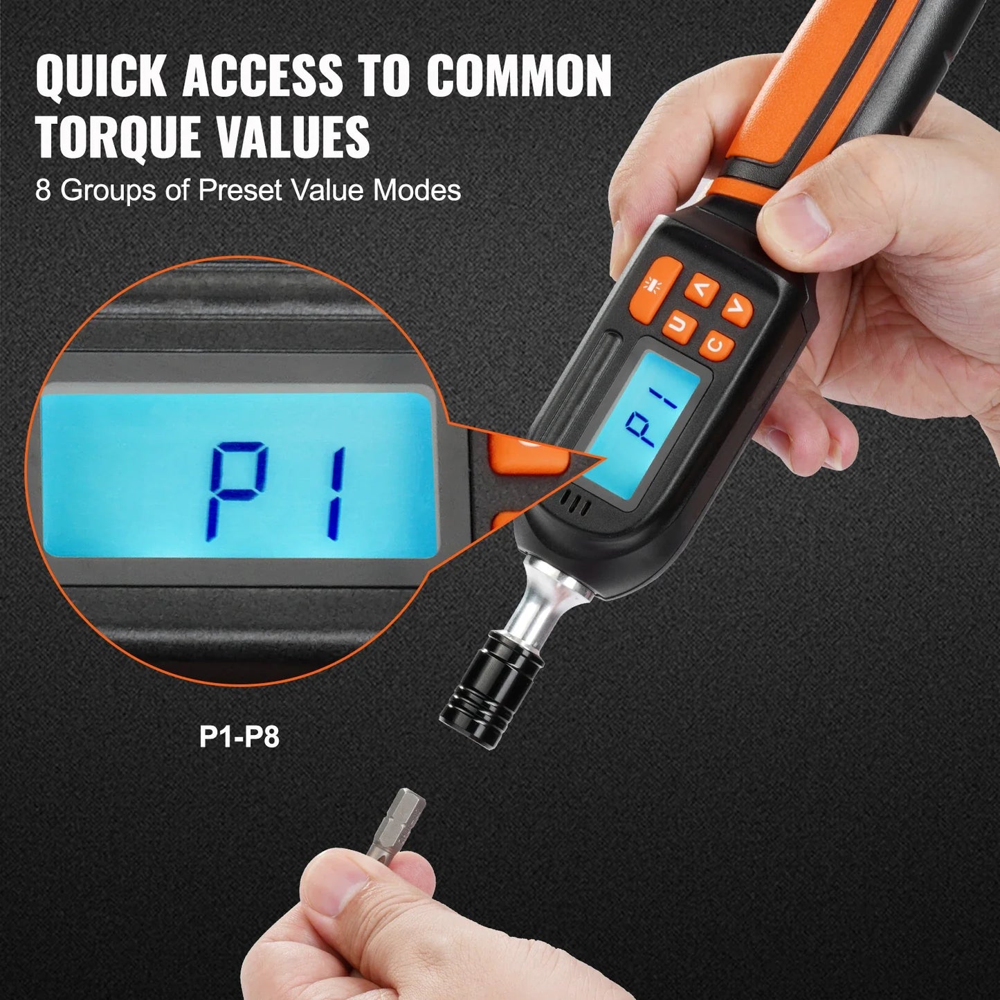 SucceBuy 1/4" Digital Torque Screwdriver Drive Screwdriver Torque Wrench with Bits& Case Electrician Torque Screwdriver with LCD