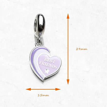 BEST FRIENDS Dangle Charm Pendant Classic 925 Sterling Silver Lucky Gift for Women Men