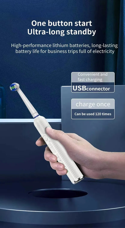 Compatible with Oral B Sonic Electric Toothbrush Smart Ultrasonic Dental Teeth Whitening Rechargeable Adult Tooth Brush 3 Head