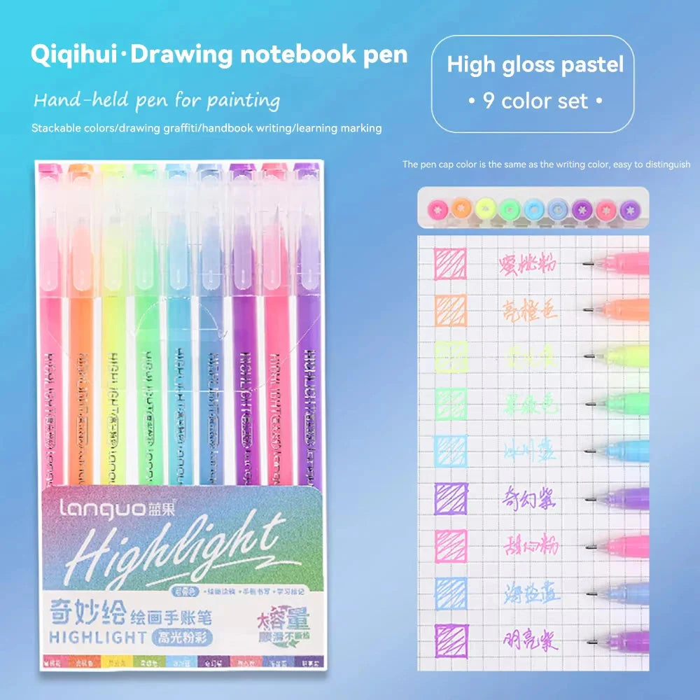 Languo 27-207 Colors Of One Set Drawing Handbook Pens Student DIY Graffiti Multi-Color Gel Pen Writing Marker Stationery