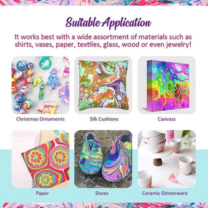 6ml Water Marbling Paint Kit Water Art Paint Set With Sketch Paper Arts Crafts For Girl Boy Creative Activities 6 Color