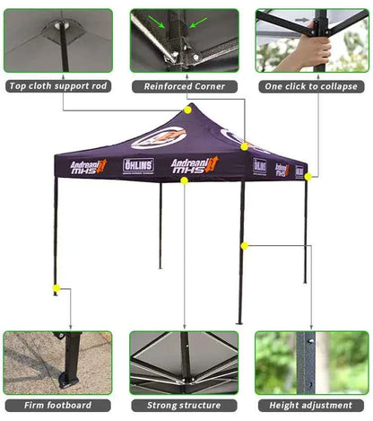 Large Outdoor Party Patio Gazebo - Waterproof Canopy with Removable Side Walls