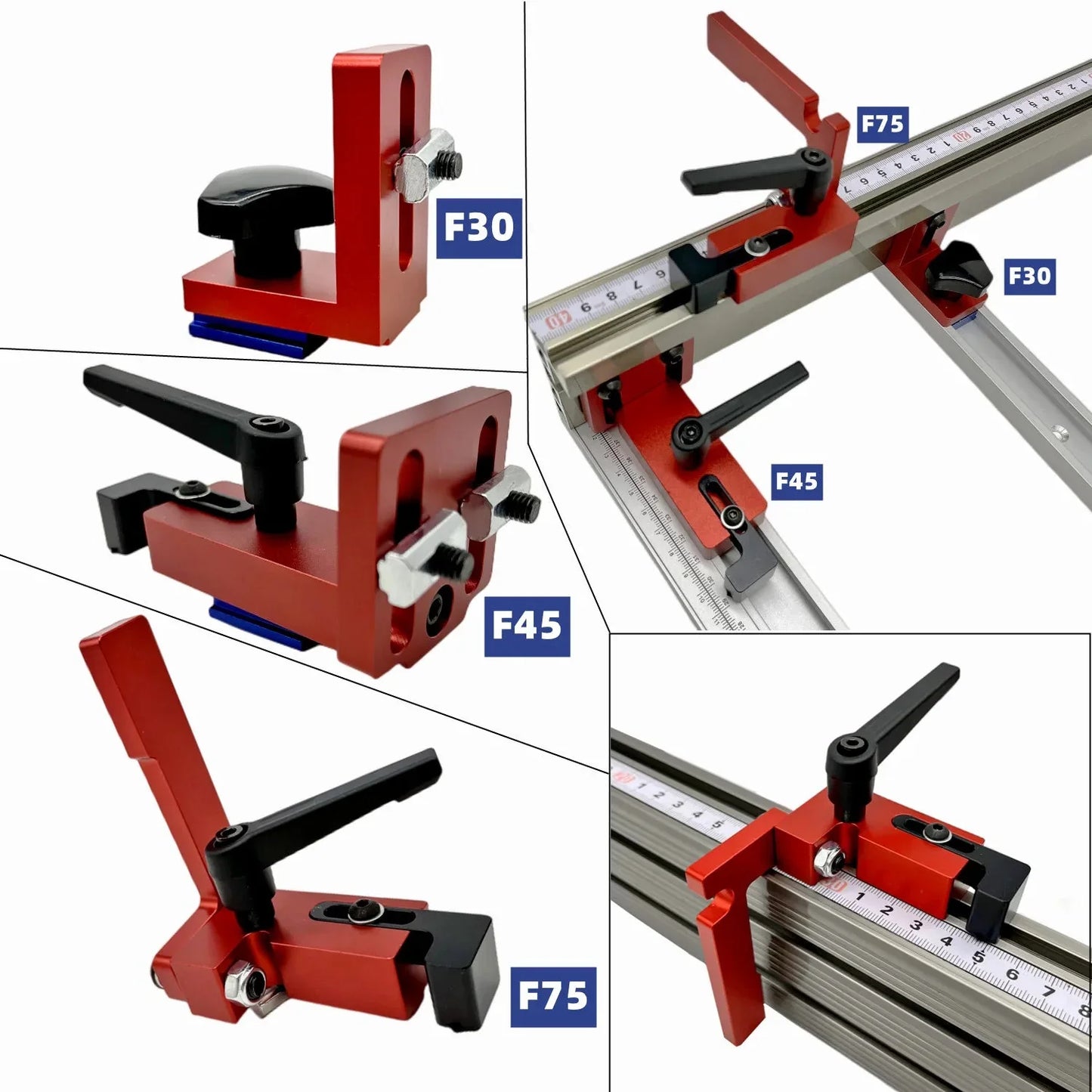 Router Table Fence Aluminum Multi T-Track Table Saw Profile Fence Woodworking T-Slot Miter Track Connector and Fence Stoppe