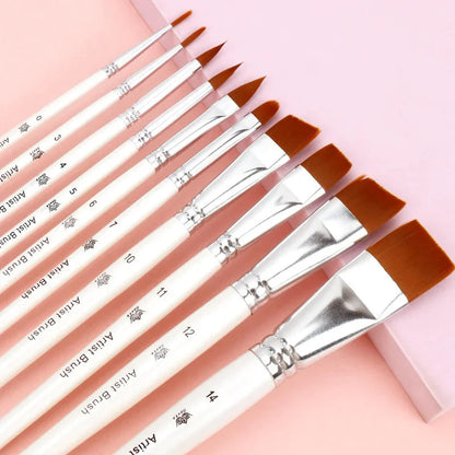 10pcs Multifunctional Art Painting Brushes Set Artist Art Painting Hook Line Watercolor Gouache Oil Painting Brush Art Supplies
