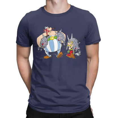 Men T-Shirts Asteriks And Obeliks With Bor Cool 100% Cotton Tees Short Sleeve T Shirt Round Neck Tops Classic