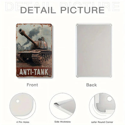 Vintage German Tiger Tank Aluminum Metal Sign - Rustic Wall Art for Home, Bar, Cafe, Garage - 8x12 Inch Gift for Military Fans