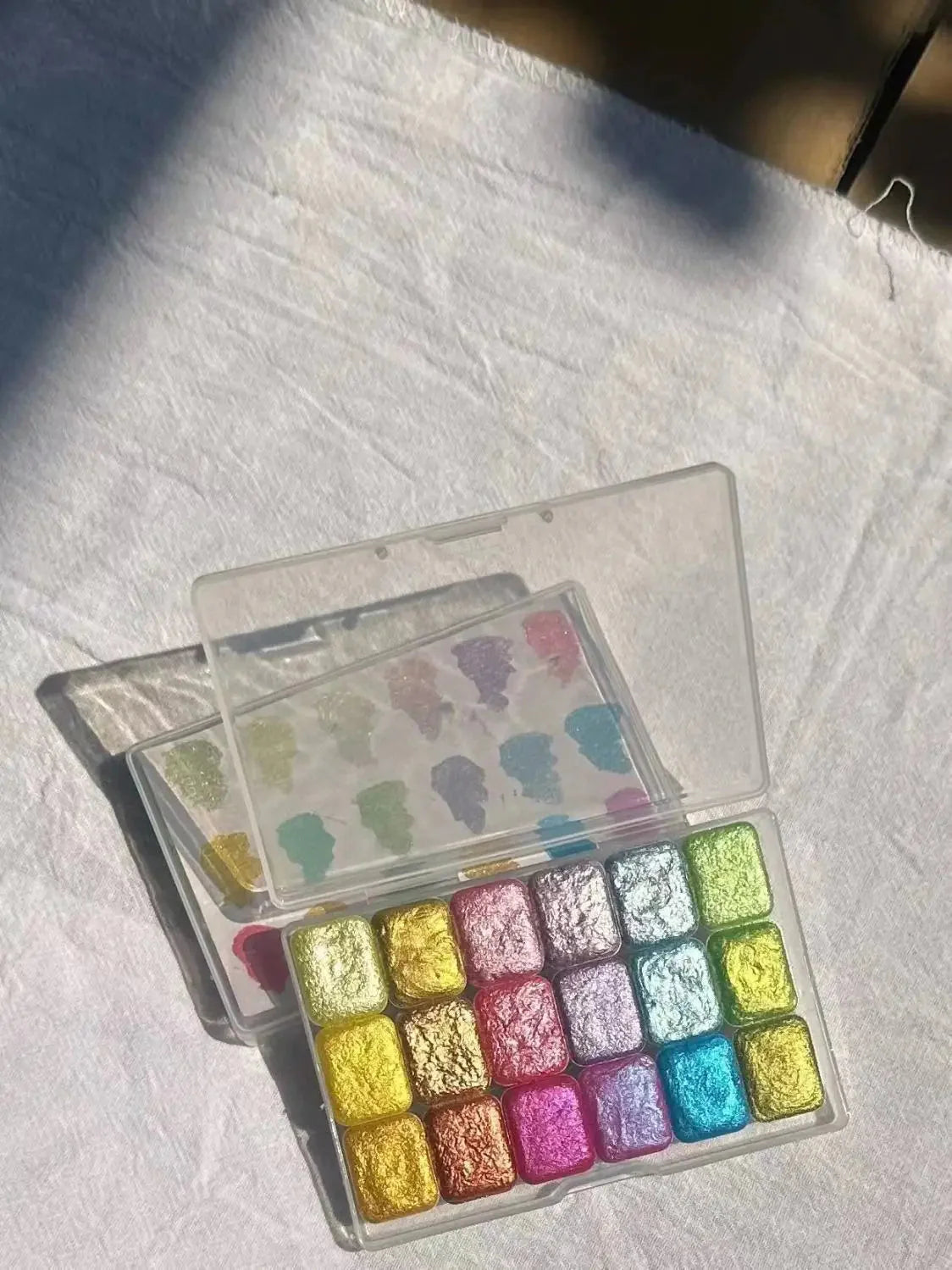 Master Grade 16 Colors Pearlescent Solid Watercolor Paint Mineral Nail Art Flower Painting Dyeing Tool Thangka ES