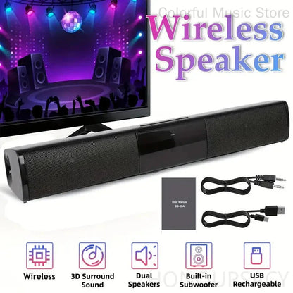 BS-28B High Quality Bluetooth Speaker High Power Wallmounted Wireless 40w Sound Bar Stereo Home Theater TV Strong Bass Sound Bar