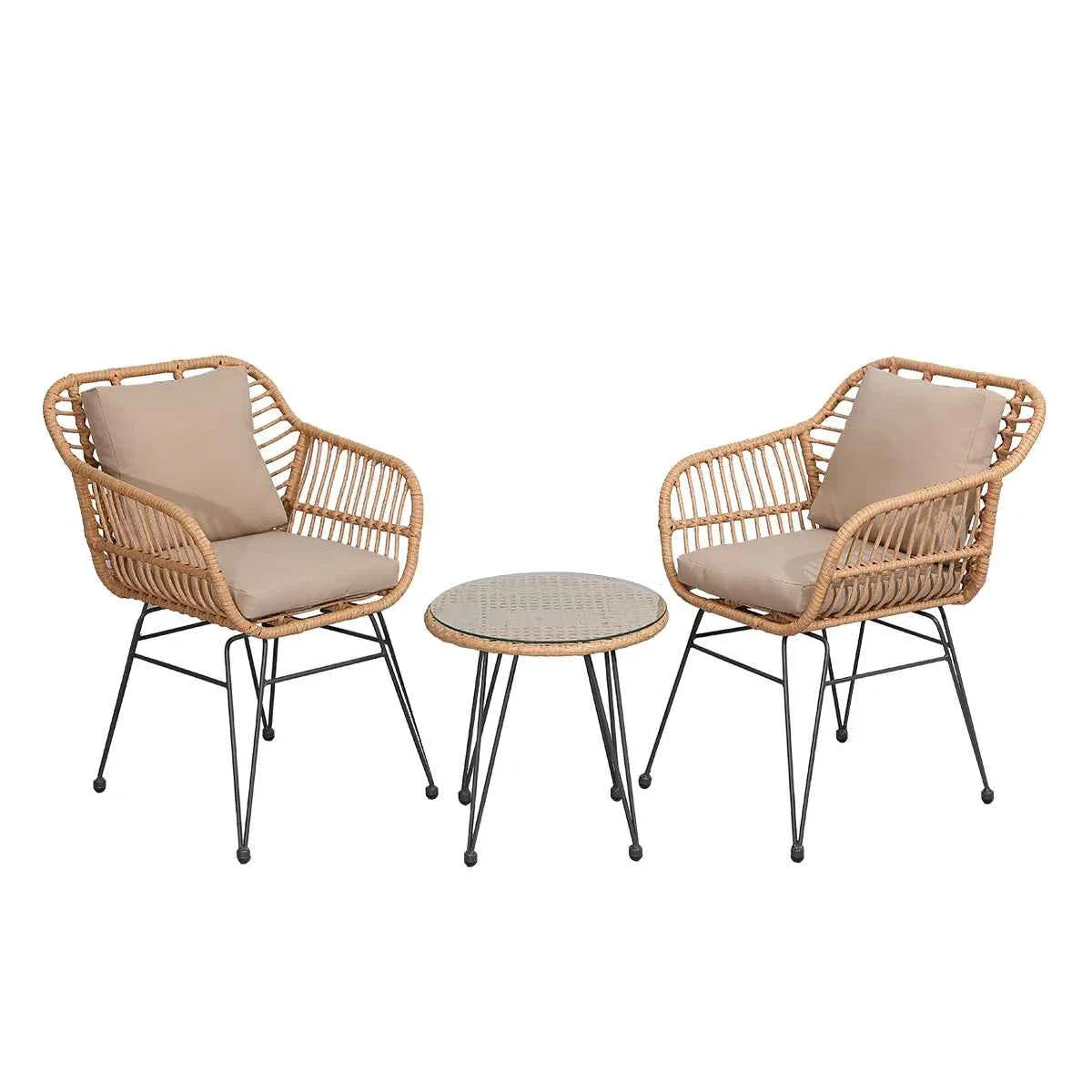 4-Piece Rattan Outdoor Furniture Set - Modern Wicker Sofa & Table for Garden & Patio