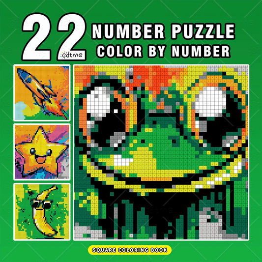 NUMBER PUZZLE COLOR BY NUMBER Coloring Book for Adult and Teen Featuring Relieve Stress Kill Time DIY Painting Drawing
