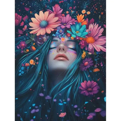 Paint By Number Woman Drawing on Canvas HandPainted Art Gift DIY Pictures By Number Flower Girl Kits Home Decoration