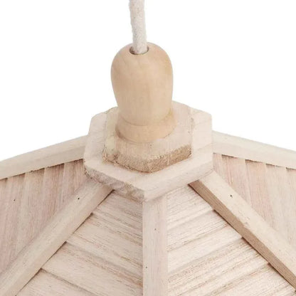 Creative House Shape Bird Feeder House Hanging Wooden Pet Feeder Box Bird Food Dispenser Outdoor