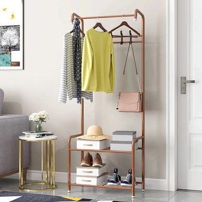 Independent Hanger Brown Metal Shoe Hanger 4 Hooks Clothes Rack Clothes Hangers Coat Hanger Stand Wardrobe Stand