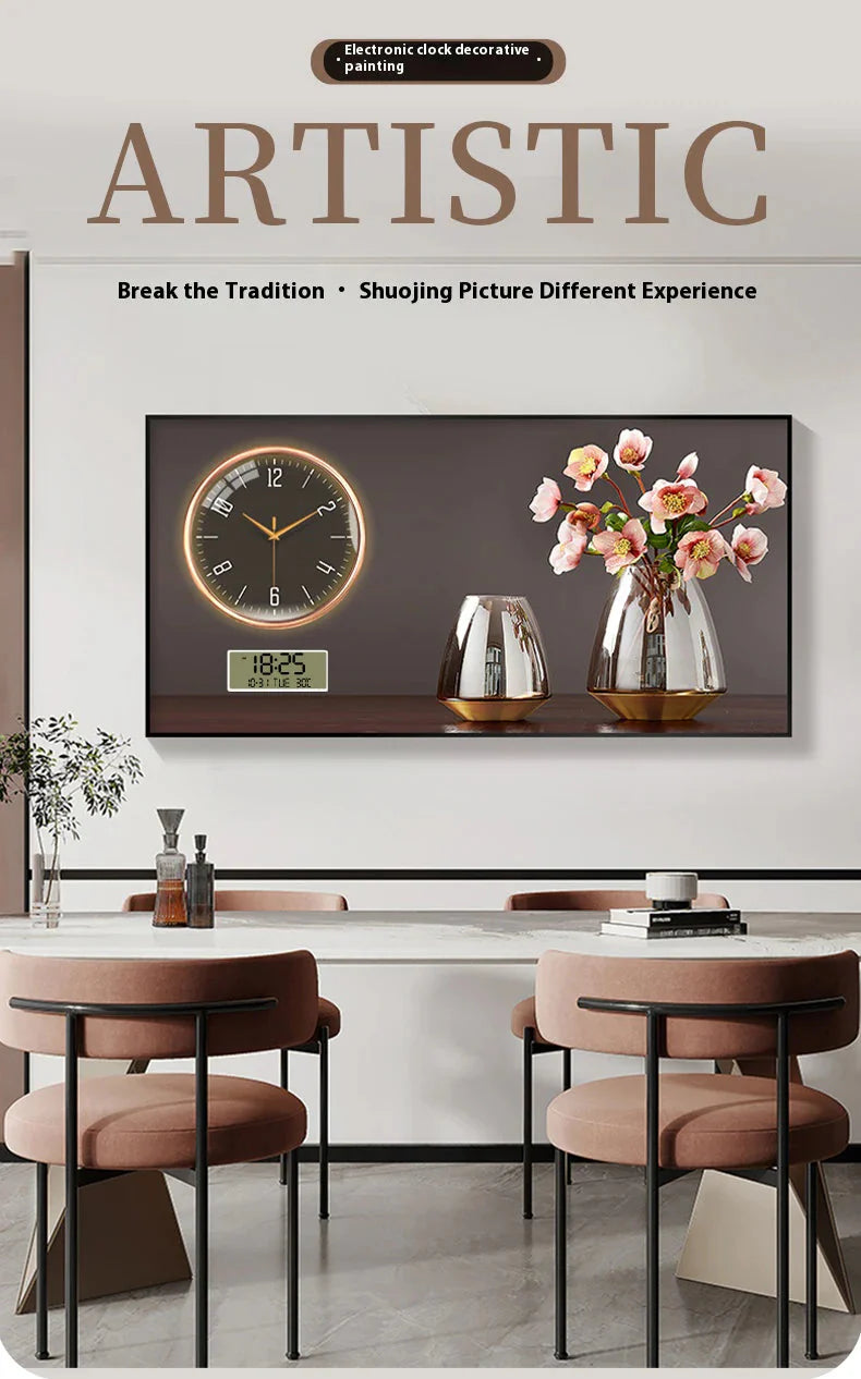 Large Size Aluminum alloy framed Artwork Wall Clock, Luxurious Muted Quartz Clock for Home Decor,living Room,bed Room Décor