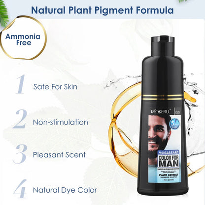 Natural Permanent Beard Dye Shampoo Repair White Grey Hair Removal Instant Mustache Dying Blacking Fast Beard Coloring for Men