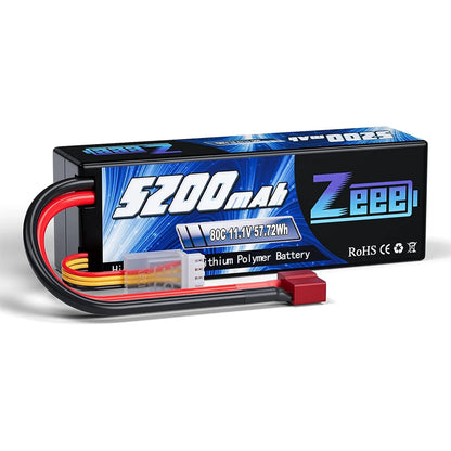 Zeee 3S LiPo RC Battery 11.1V 5200mAh 80C Hardcase w/ Plugs