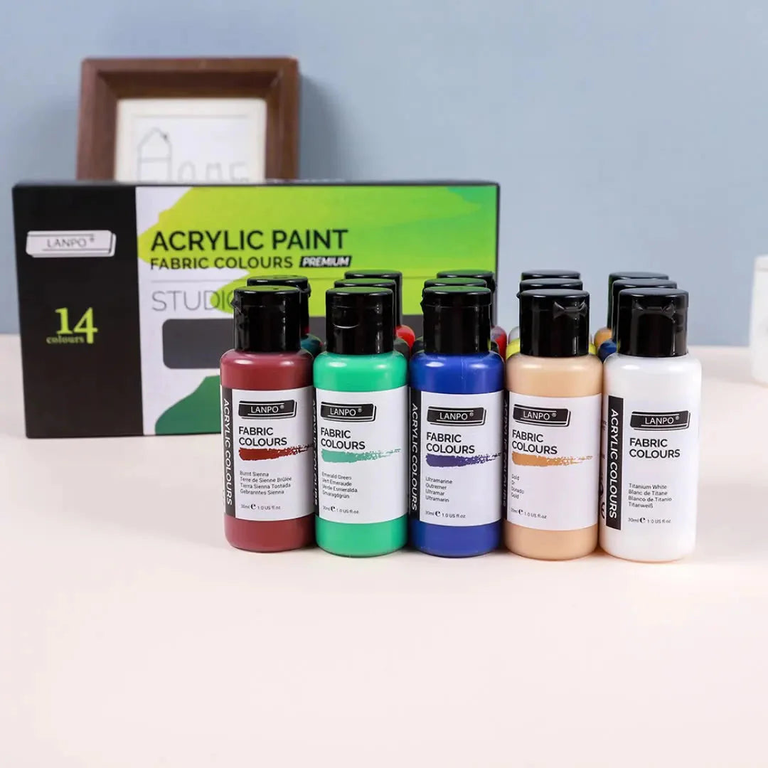 14-color /60ml paint set, beginner's art supplies for painting and doodling, paint palette, brush combination