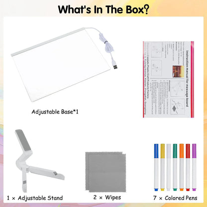 LED Note Board With Night Light 7 Colors Pen Acrylic Message Board DIY Children‘s Illuminated Drawing Board Kids Birthday Gift