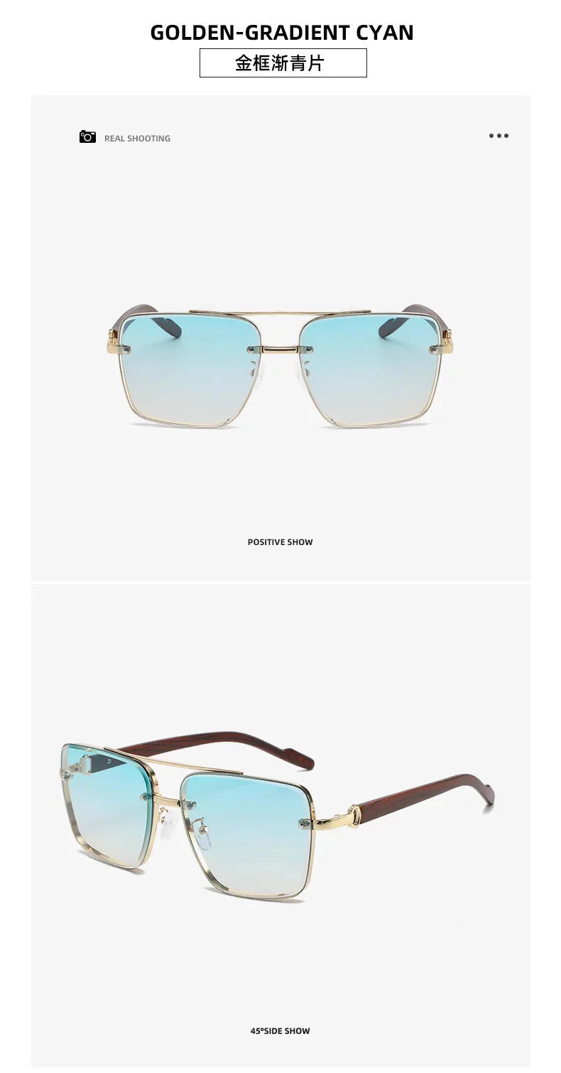 Square Sunglasses For Men Vacation Fashion Glasses Wooden Sunglasses Women Trendy Shades Vintage Gafas De Sol Hombre Zonnebril
