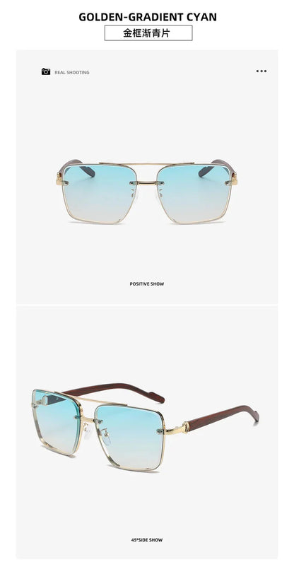 Square Sunglasses For Men Vacation Fashion Glasses Wooden Sunglasses Women Trendy Shades Vintage Gafas De Sol Hombre Zonnebril