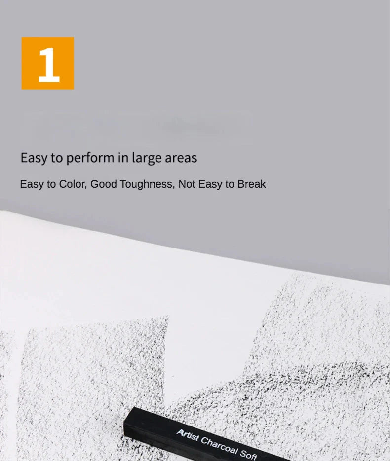 6pcs Set Square Sketch Carbon Stick Compressed Carbon Bar Drawing Carbon Pen Artist Drawing Carbon Bar Carbon Bar Art Supplies