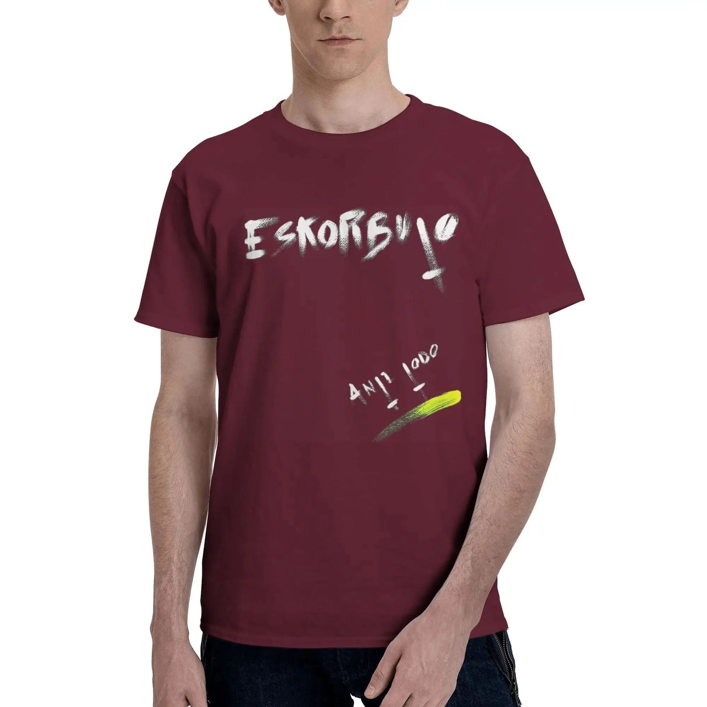 Mens T-Shirt Eskorbuto T Shirts Hipster ANTITODO Summer Tees Pure Cotton Crewneck Short Sleeve Casual Loose Tops Male T Shirt