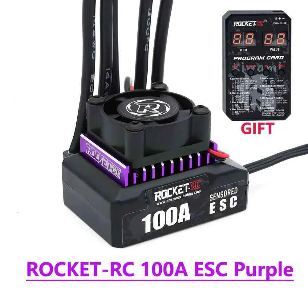 ROCKET RC 100A ESC w/ CH10 540 Motor 10.5T 13.5T 17.5T 21.5T Sensored Brushless Combo for 1/10 1/12 RC Drift Racing Car Parts