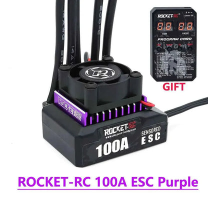 ROCKET-RC 100A ESC Sensored Brushless Electric Speed Controller 2-3S for 1/10 RC Drift Car 380/390/540 Sensored Brushless Motor