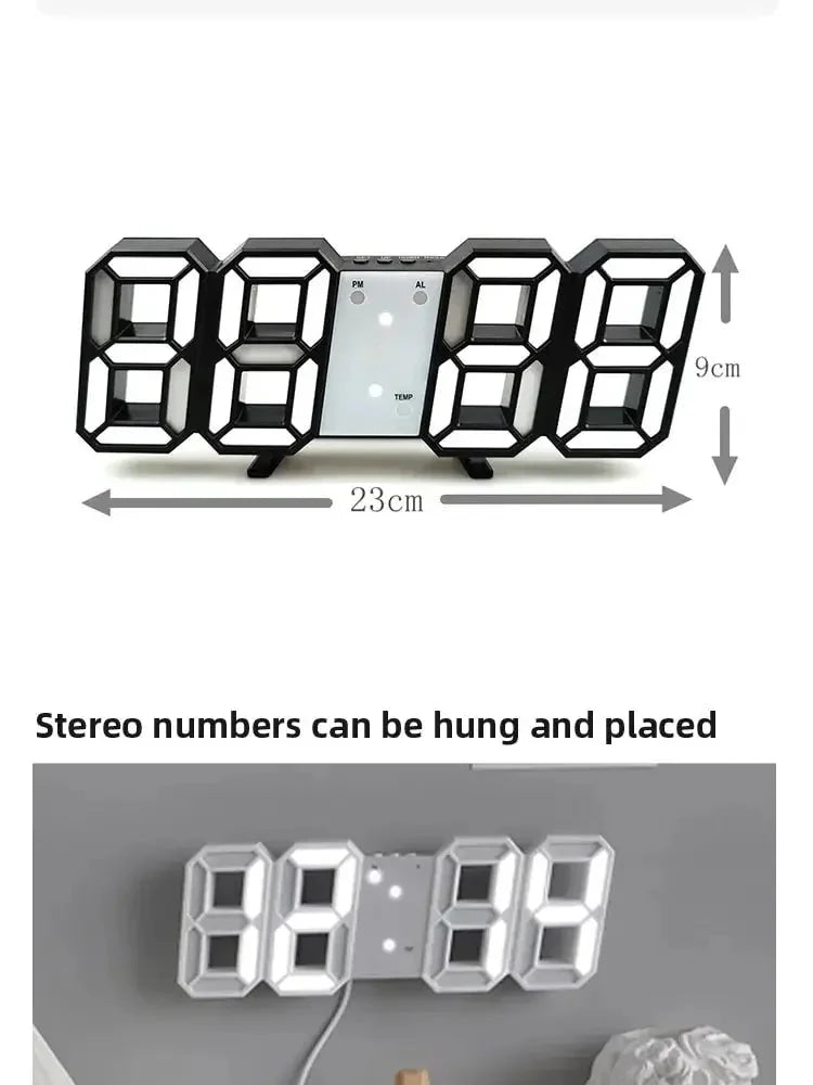 Multifunctional USB Ported LED 3D Digit Style Digital Clock