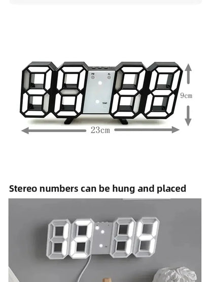 Multifunctional USB Ported LED 3D Digit Style Digital Clock