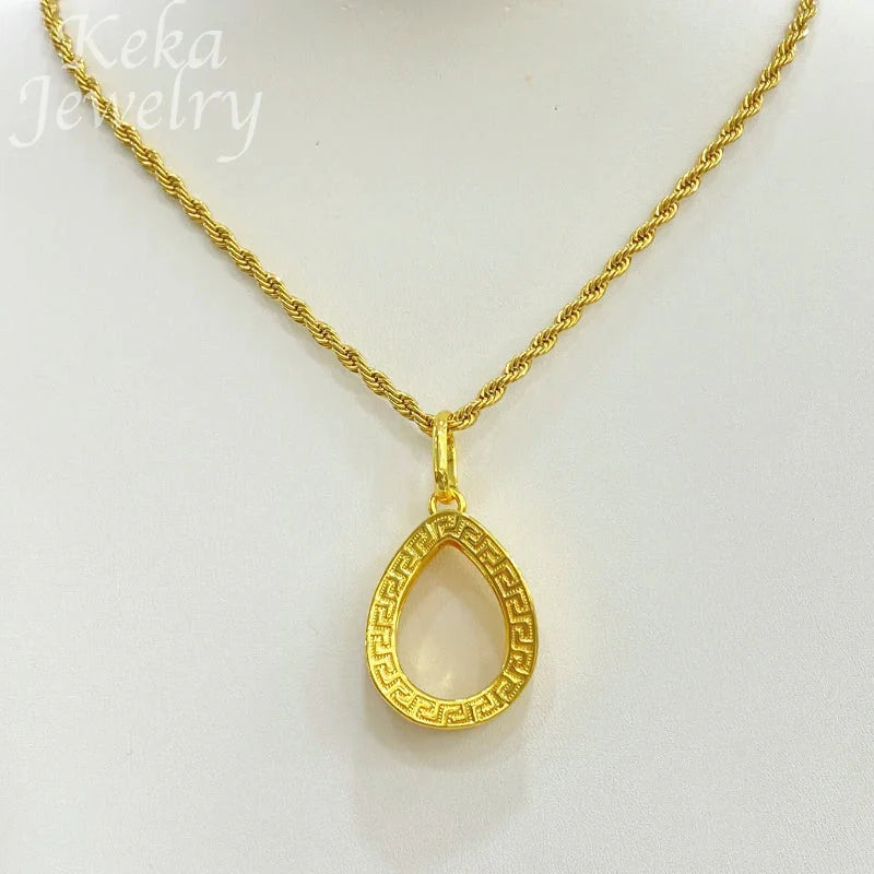 Dubai Golden Jewelry Sets for Women Luxury Italian Bridal Necklace Pendant Earrings Wedding Party Accessories Lady Gifts