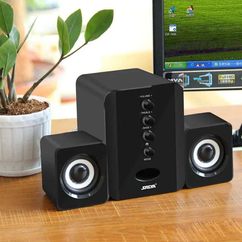 New Universal Full Range 3D PC Speaker Box Bar Stereo Bass Cannon DJ Music Computer Speakers USB for Laptop Telephone TV