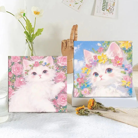 Oil Painting By Number House Tree DIY Digital Oil Painting Scenery Drawing Numbers Adults Kit Cat Handmade Gift Home Decor Gifts