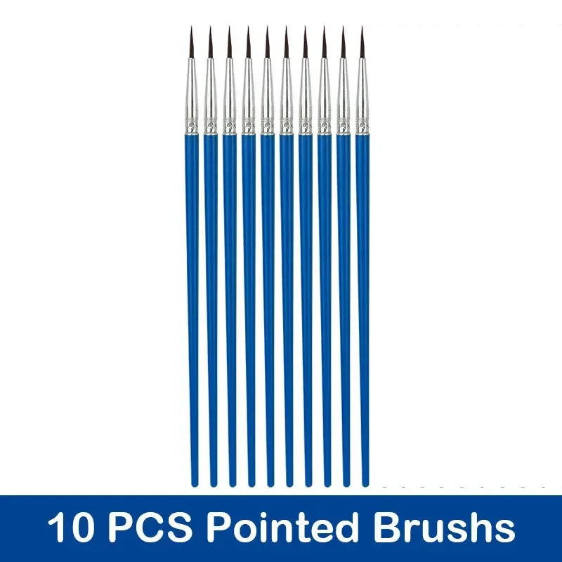 10/20/50Pcs Painting Brushes Set Art Round / Flat Brushs Nylon Hair Paint Brushes Pen for Oil Acrylic Watercolor Art Supplies