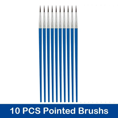 10/20/50Pcs Painting Brushes Set Art Round / Flat Brushs Nylon Hair Paint Brushes Pen for Oil Acrylic Watercolor Art Supplies
