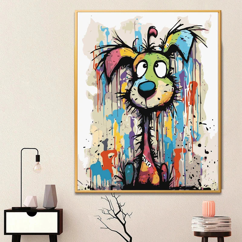 Painting by Numbers For Adult abstract dog  Dropshipping Canvas Oil Paint by Number Home Decor