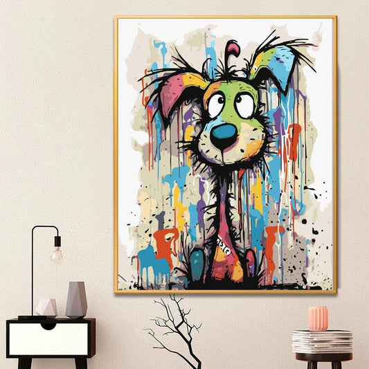 Painting by Numbers For Adult abstract dog  Dropshipping Canvas Oil Paint by Number Home Decor
